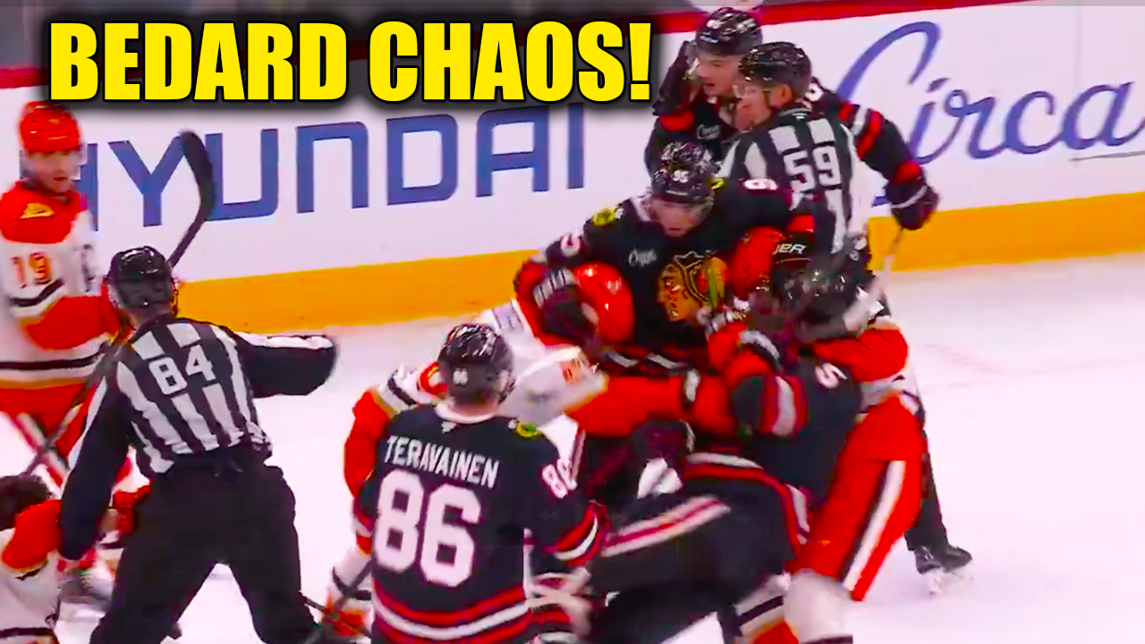 Connor Bedard Mason McTavish Fight Leads to Scrum | Anaheim Ducks vs Chicago Blackhawks 2025 Highlights