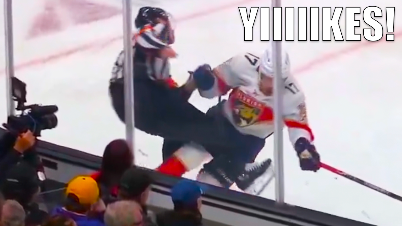 Evan Rodrigues Referee Collision | Florida Panthers vs LA Kings 2025 Highlights