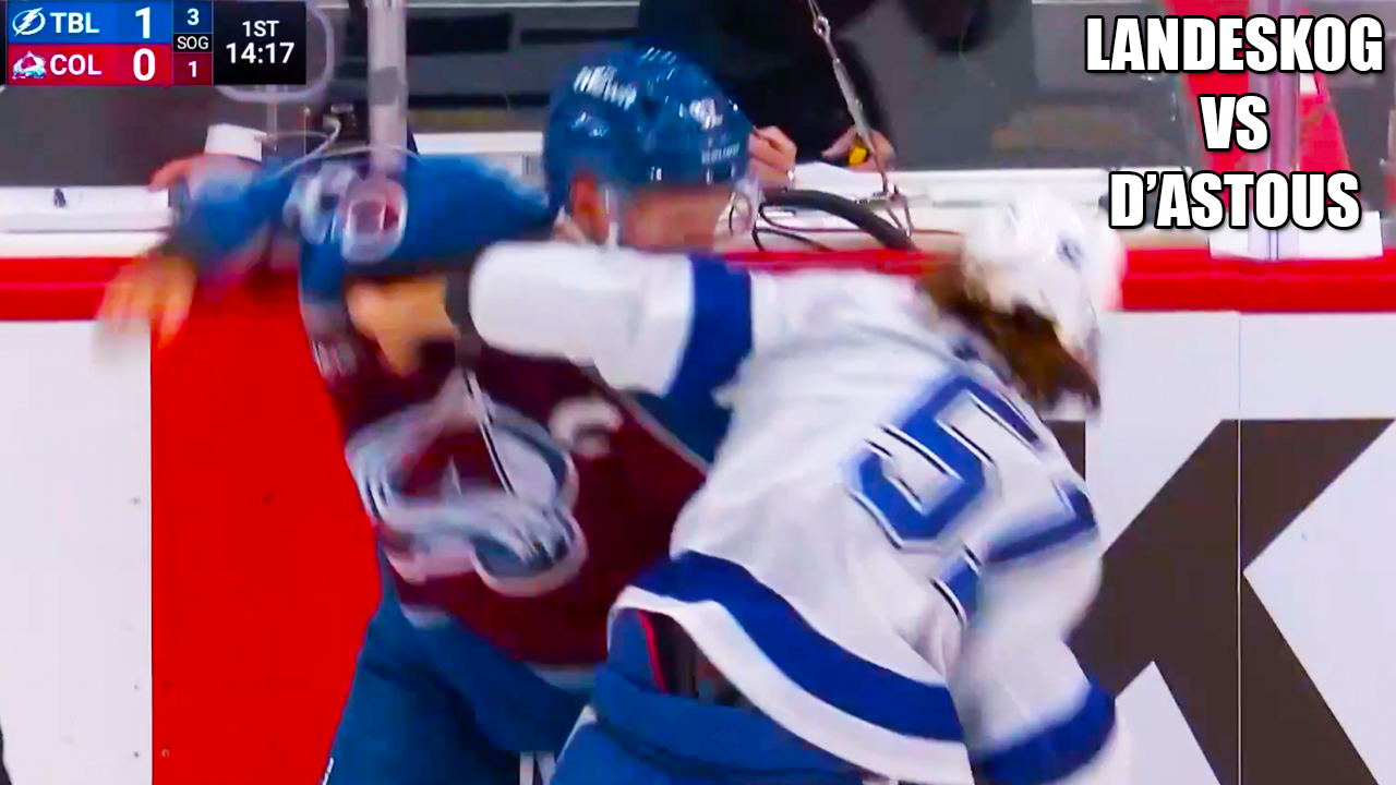 Gabriel Landeskog Roger D’Astous Fight Tilt | Avalanche vs Tampa Bay Lightning 2025 Highlights