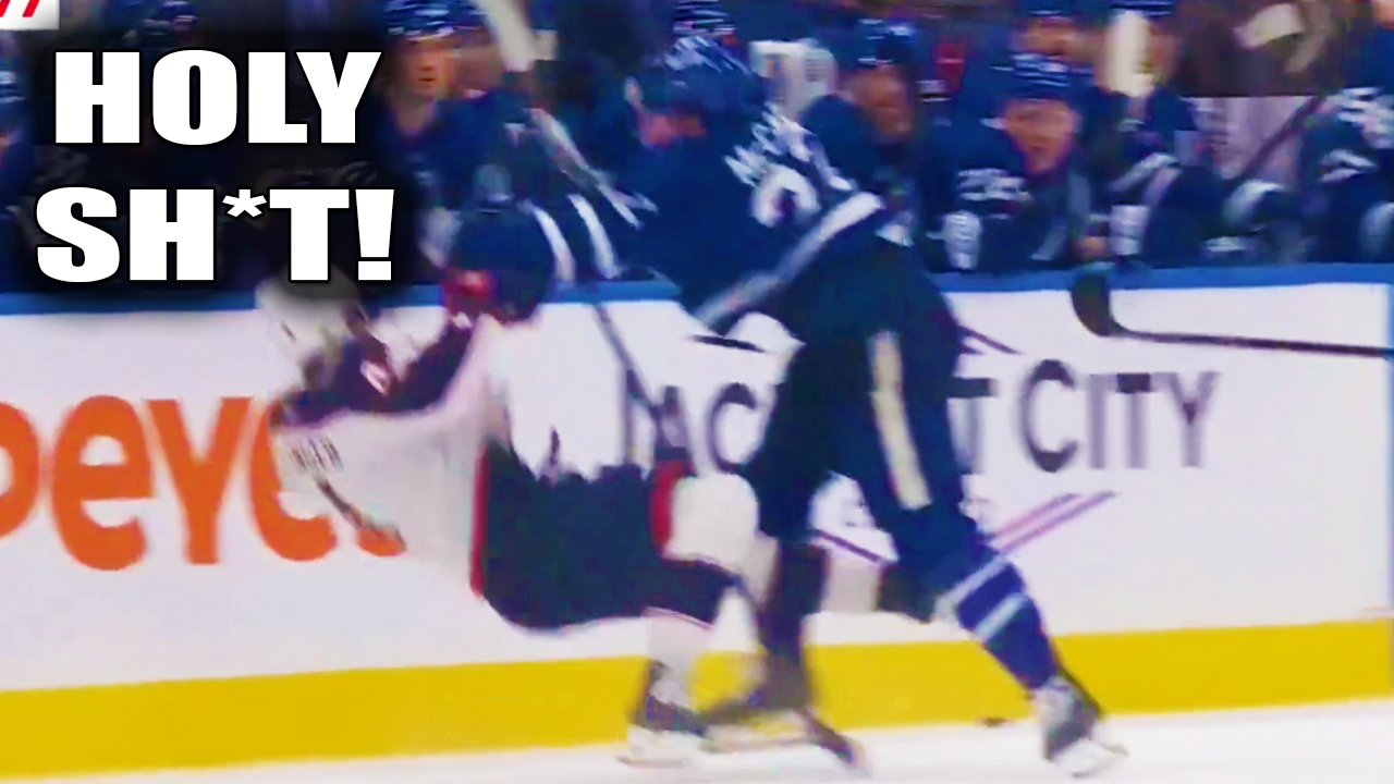 Jake McCabe HIT on Cole Sillinger | Columbus Blue Jackets vs Toronto Maple Leafs 2025 Highlights