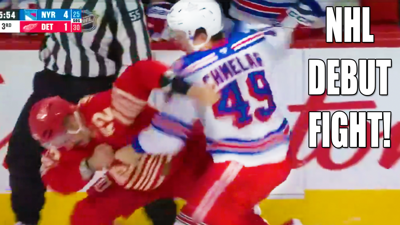 Jaroslav Chmelar Travis Hamonic Fight Scrap | New York Rangers vs Detroit Red Wings 2025 Highlights