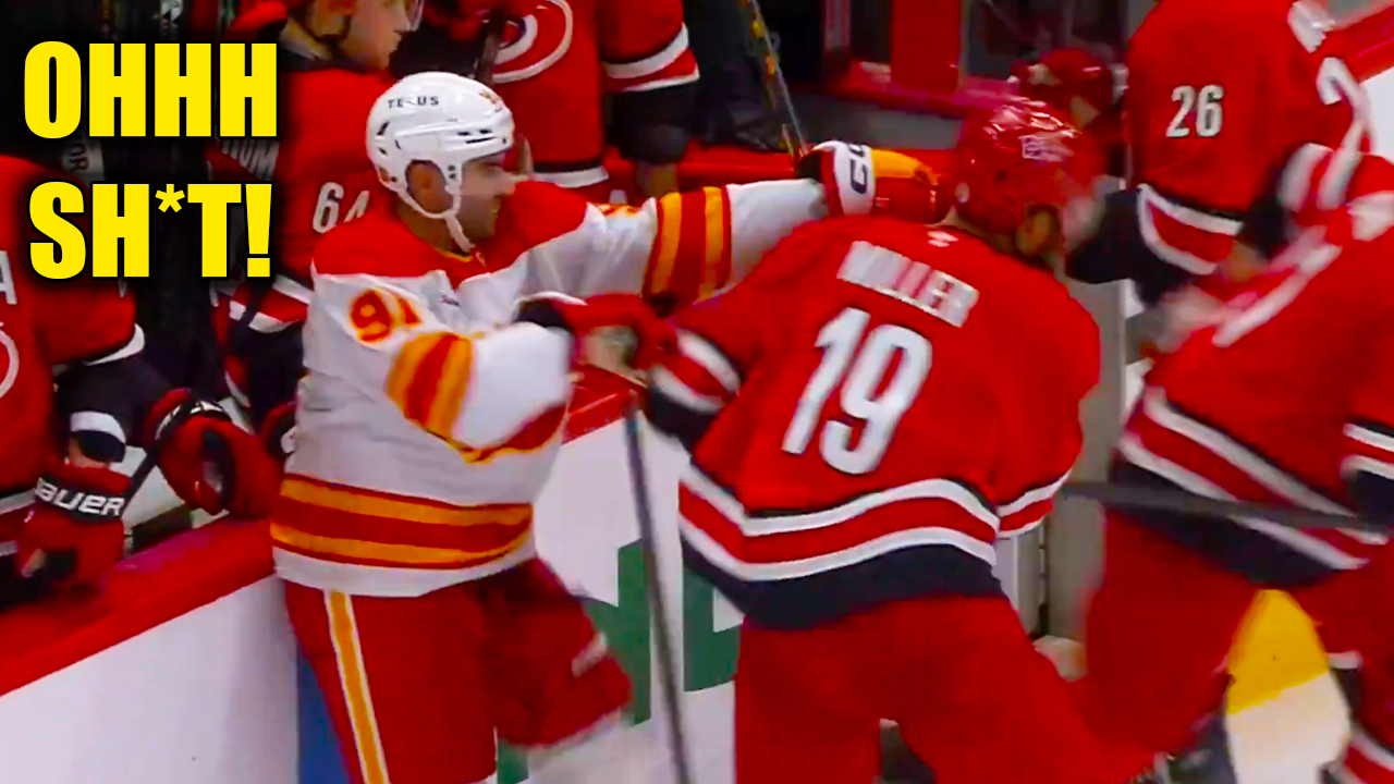K’Andre Miller Nazem Kadri Fight Scrum | Carolina Hurricanes vs Calgary Flames 2025 Highlights