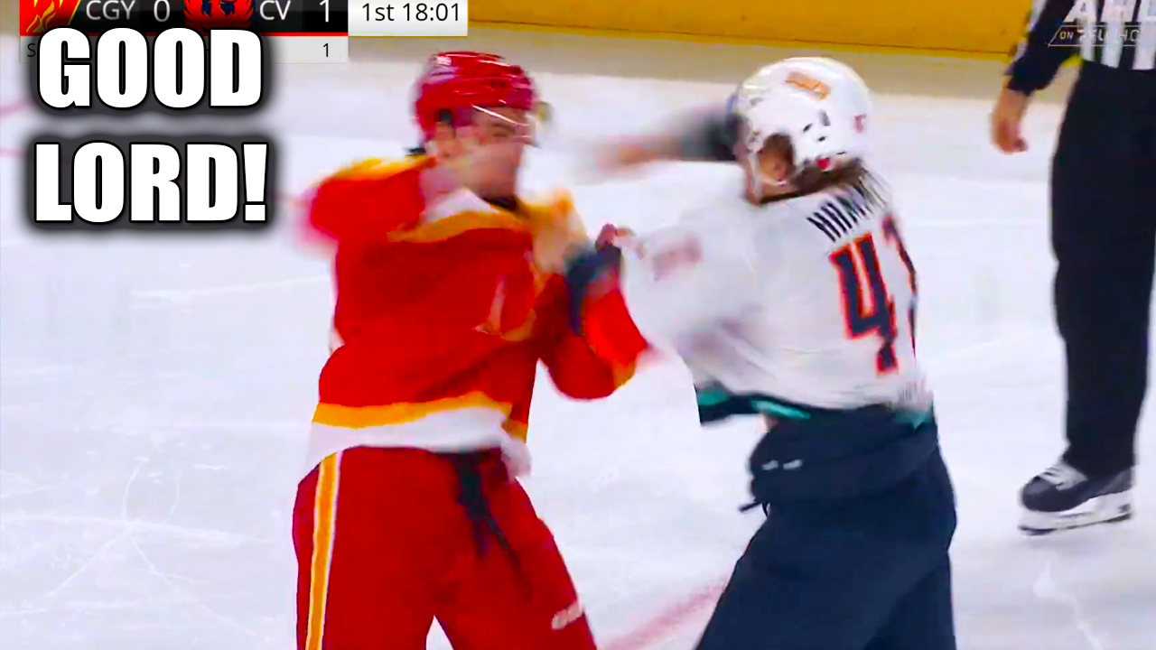 Kaden Hammell Alex Gallant Fight Scrap | Coachella Valley Thunderbirds vs Calgary Wranglers 2025 AHL Highlights