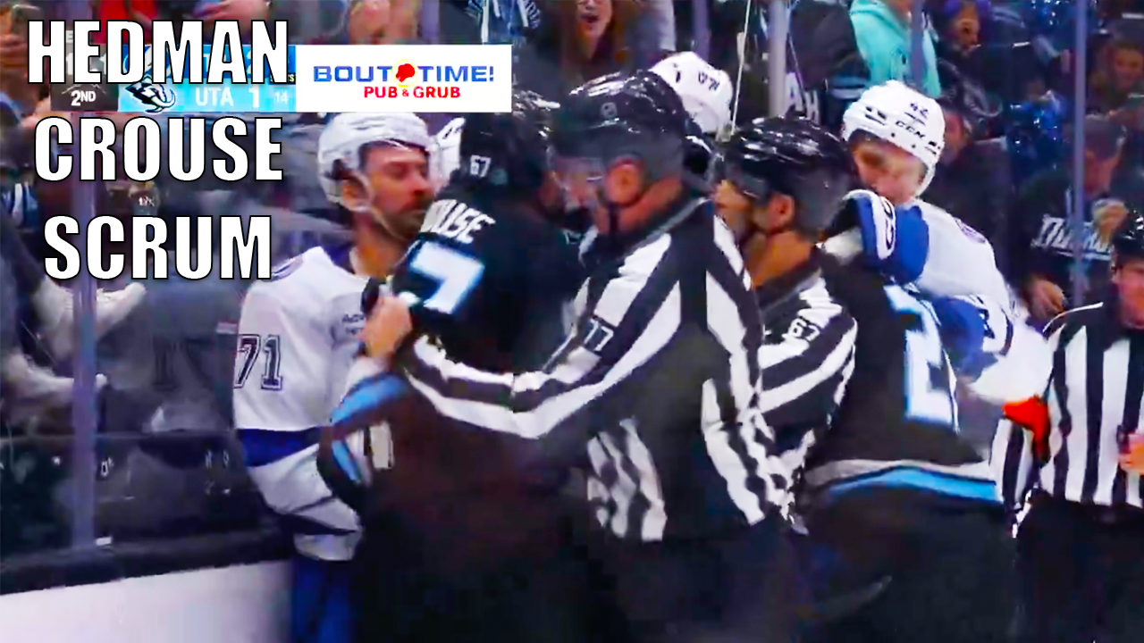 Lawson Crouse Victor Hedman 2nd Period Fight Scrum | Lightning vs Mammoth 2025 Highlights