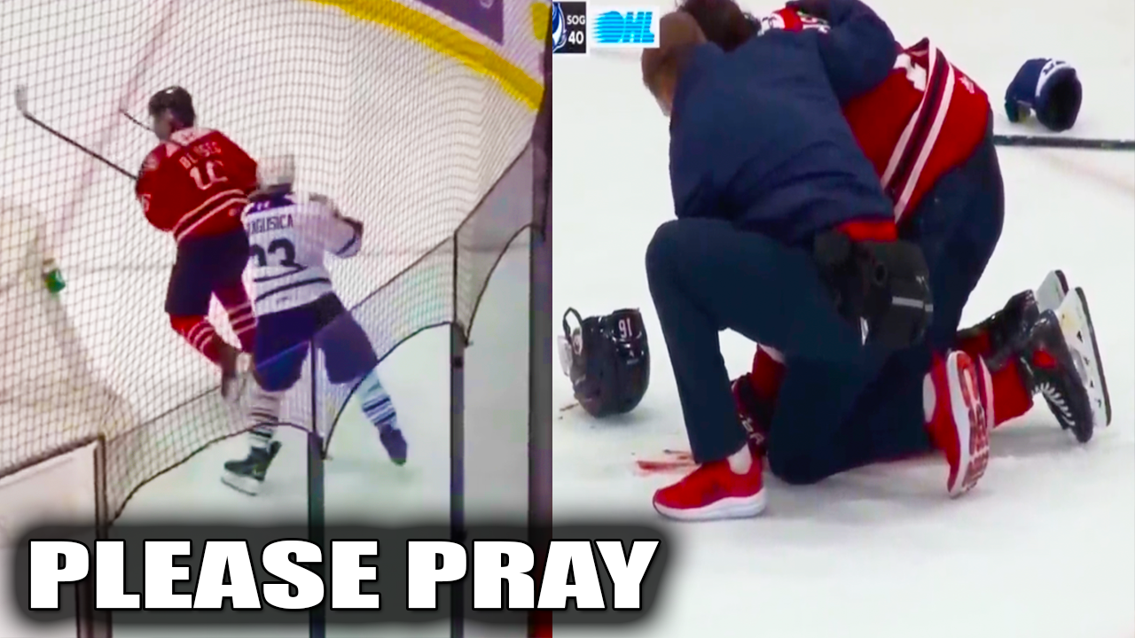 Luke Dragusica slashes Brady Blaseg Injury across the face | Brampton Steelheads vs Oshawa Generals 2025 OHL Highlights