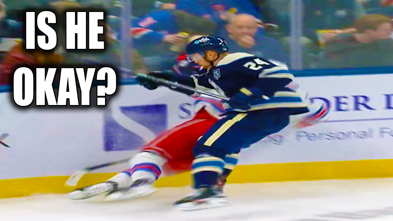 Mathieu Olivier HUGE Hit on Matthew Robertson | Blue Jackets vs Rangers 2025 Highlights