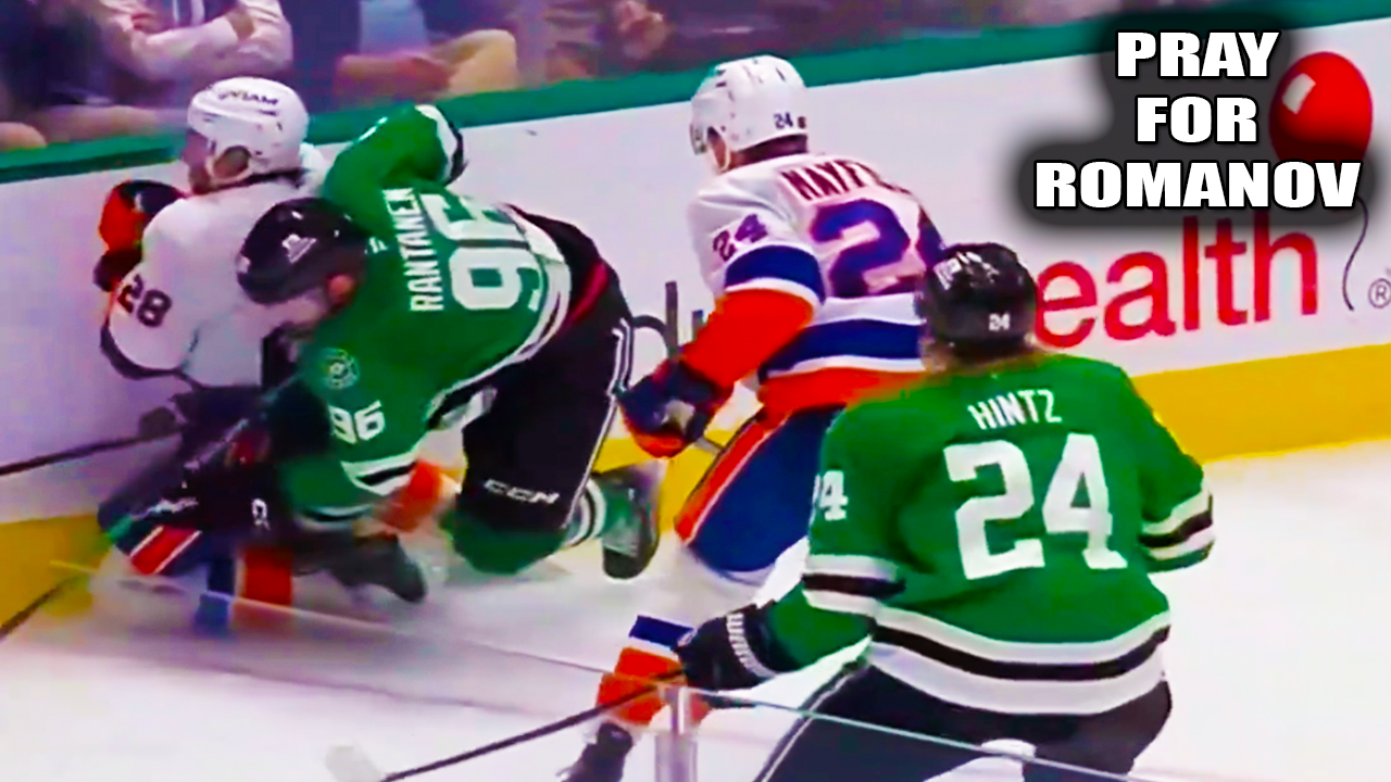 Mikko Rantanen Hit on Alex Romanov received 5 minute major and game misconduct | Islanders vs Stars 2025 Highlights