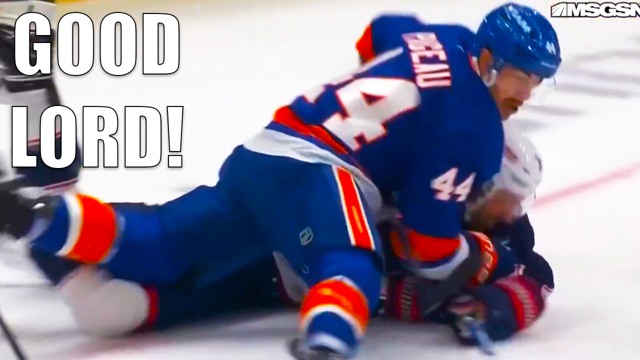 Miles Wood muscles Matthew Schaefer off the puck and J.G Pageau nailed him right back | Islanders vs Blue Jackets 2025 Highlights