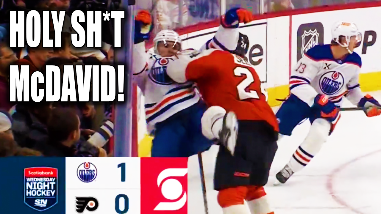 Nick Seeler got the takedown on Connor McDavid along the boards | Flyers vs Oilers 2025 Highlights