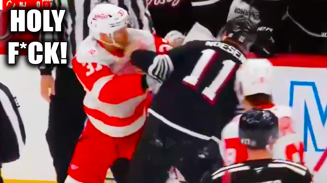 Stefan Noesen JT Compher Fight Scrap | New Jersey Devils vs Detroit Red Wings 2025 Highlights