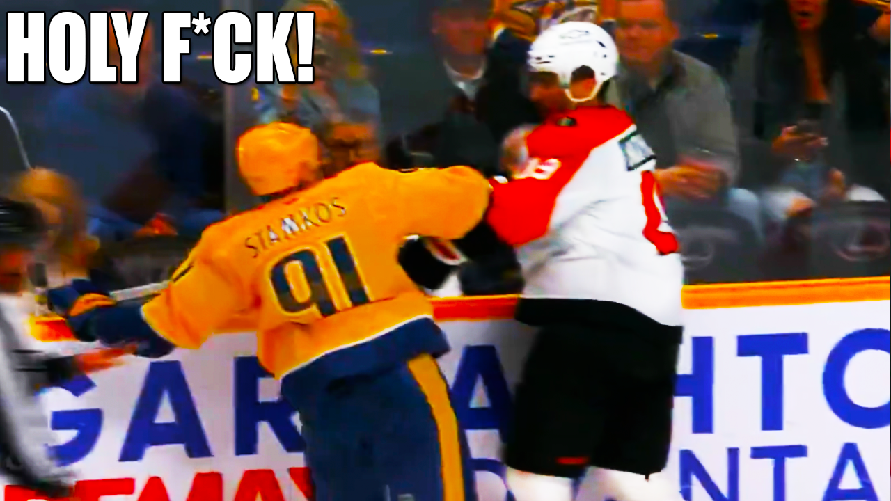 Steven Stamkos Garnet Hathaway Fight 2nd Period Scrum | Flyers vs Predators 2025 Highlights