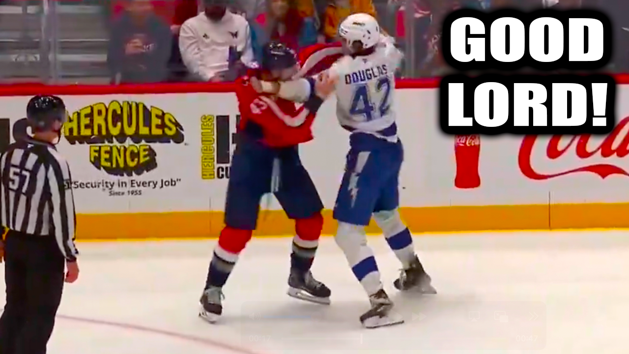 Tom Wilson Curtis Douglas Fight Scrap | Washington Capitals vs Tampa Bay Lightning 2025 Highlights