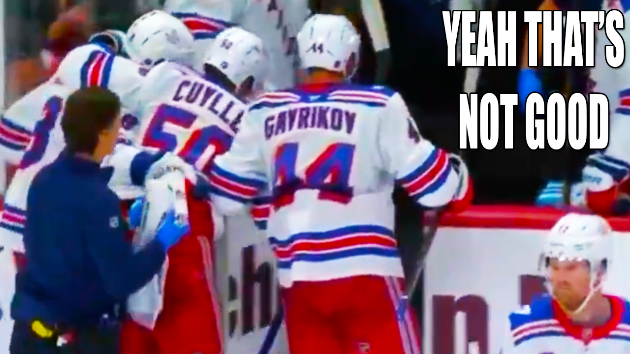 Will Cuylle Injury Takes Puck to Knee, Helped Off Ice | Rangers vs Red Wings 2025 Highlights