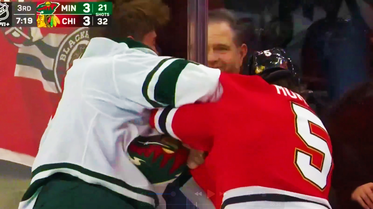 Yakov Trenin Connor Murphy Fight Scrap | Minnesota Wild vs Chicago Blackhawks 2025 Highlights