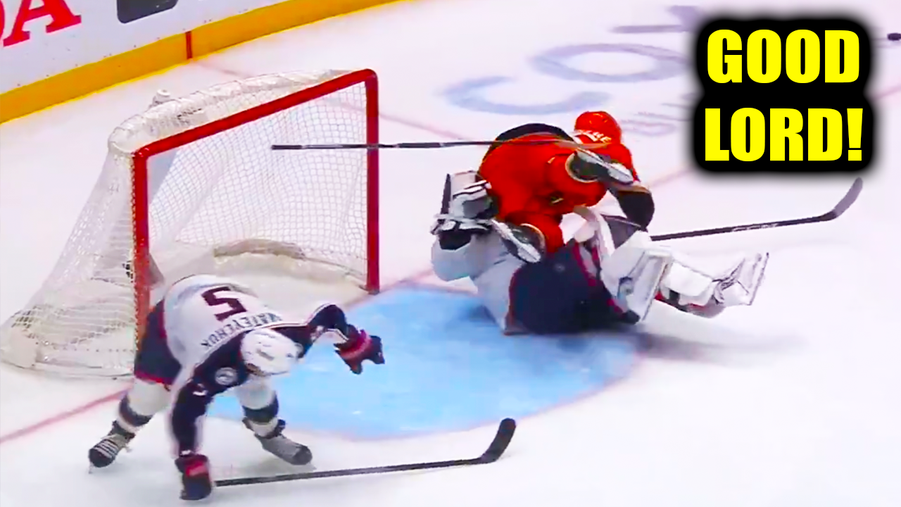 Beckett Sennecke HUGE HIT on Elvis Merzlikins | Anaheim Ducks vs Columbus Blue Jackets 2025 Highlights