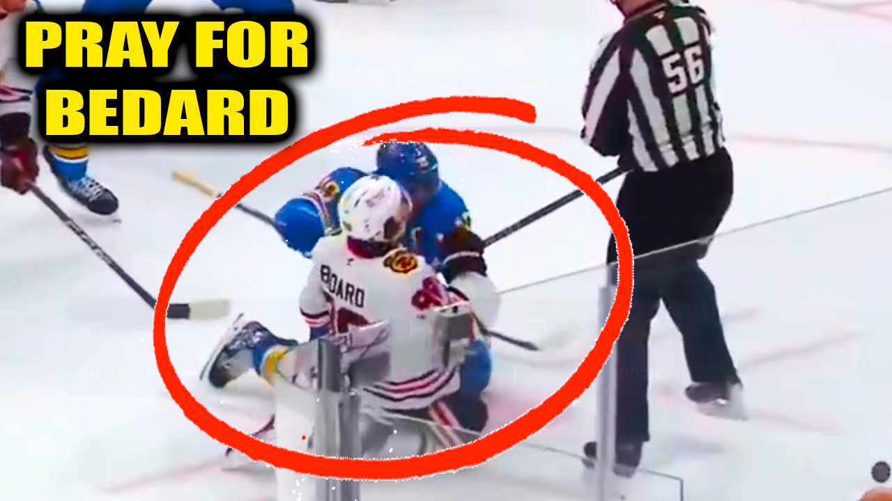 Connor Bedard Injury Leaves the Game | St Louis Blues vs Chicago Blackhawks 2025 Highlights