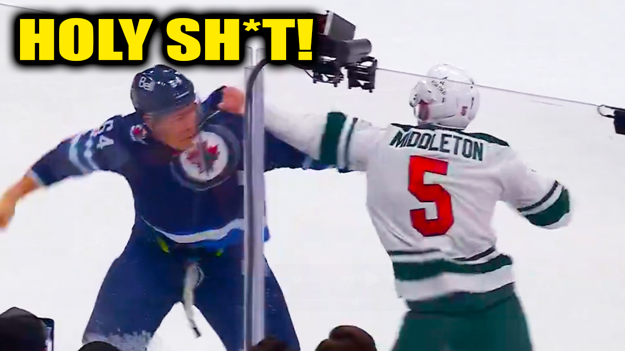 Jake Middleton Logan Stanley Fight Scrap | Winnipeg Jets vs Minnesota Wild 2025 Highlights