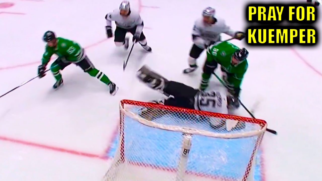 Mikko Rantanen Runs into Darcy Kuemper Injury who leaves game | Stars vs Kings 2025 Highlights