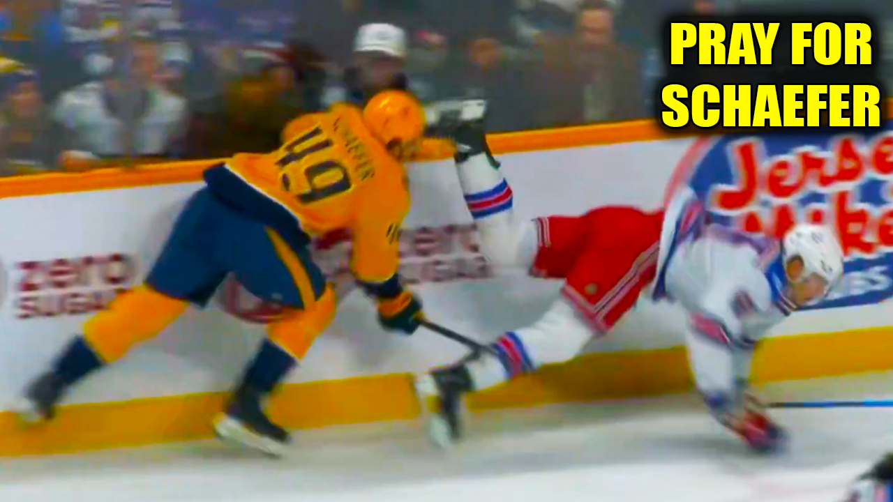Reid Schaefer Injury Cut by Skate of Scott Morrow | Rangers vs Predators 2025 Highlights