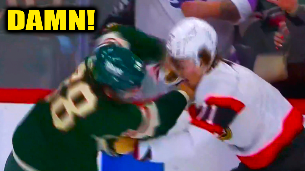 Ridly Greig Ryan Hartman Fight Scrap | Minnesota Wild vs Ottawa Senators 2025 Highlights