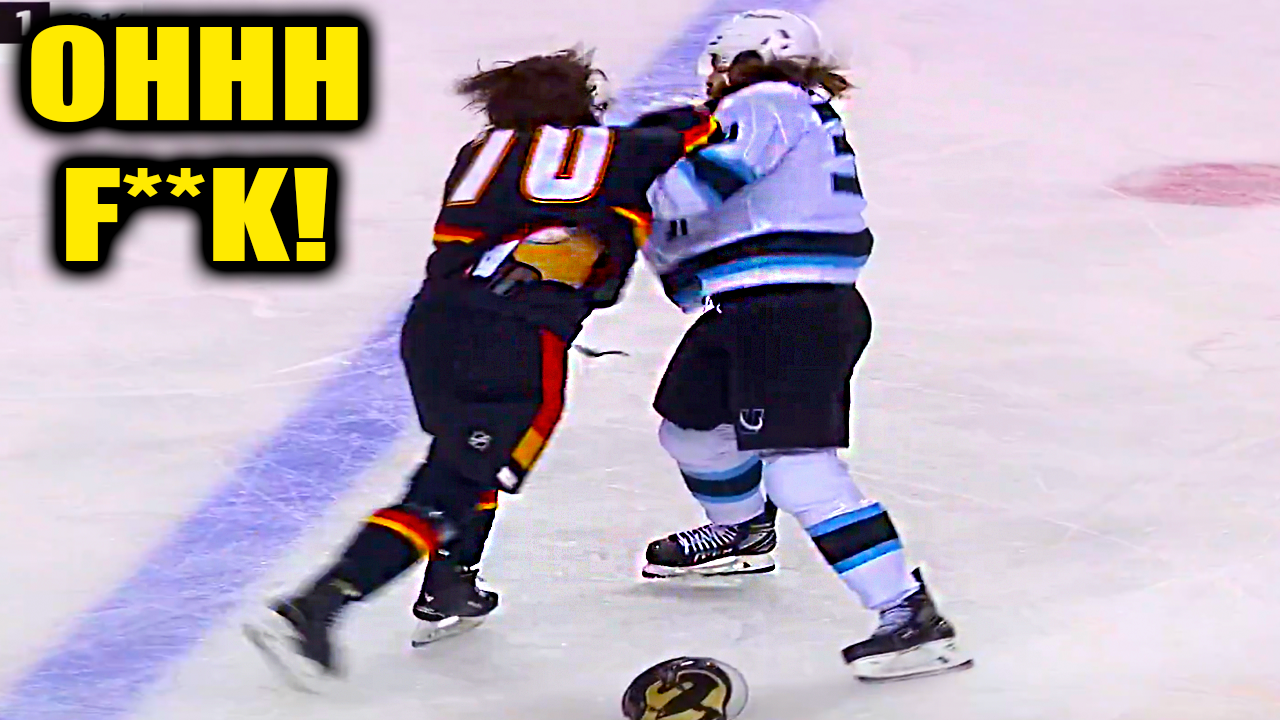 Ryan Lomberg Liam O’Brien (Spicy Tuna) Fight Scrap | Calgary Flames vs Utah Mammoth 2025 Highlights