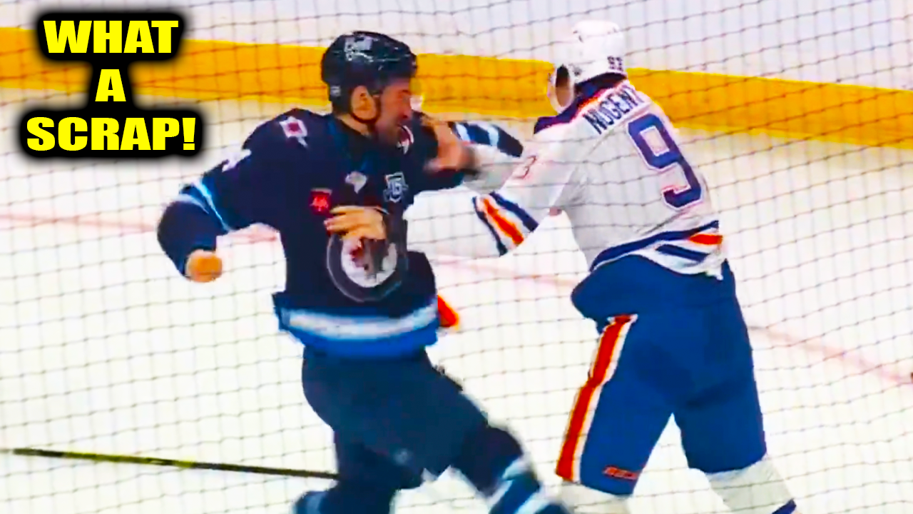 Ryan Nugent-Hopkins Neal Pionk Fight Scrap | Edmonton Oilers vs Winnipeg Jets 2025 Highlights