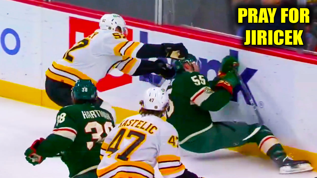 Sean Kuraly Boarding Hit on David Jiricek | Boston Bruins vs Minnesota Wild 2025 Highlights