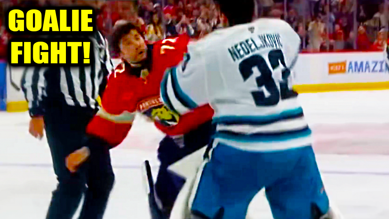 Alex Nedeljkovic Sergei Bobrovsky Goalie Fight | Florida Panthers vs San Jose Sharks 2026 Highlights