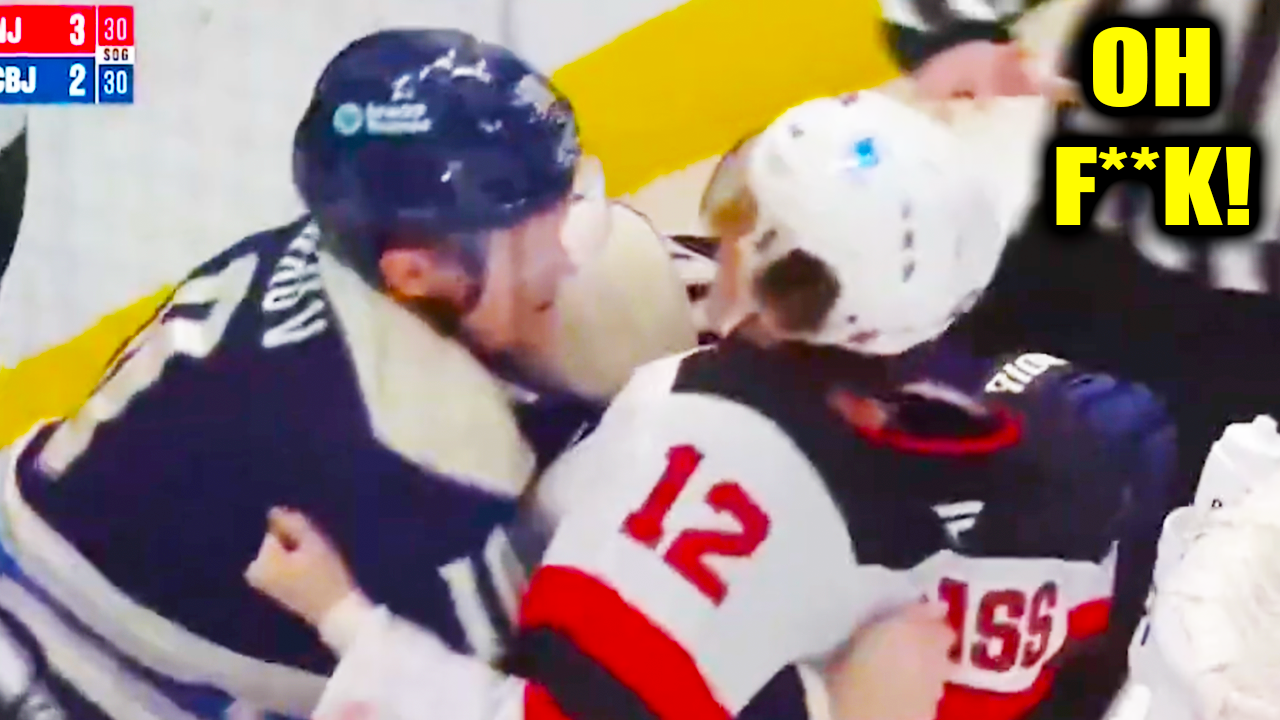 Cody Glass Dmitri Voronkov Fight Scrap | New Jersey Devils vs Columbus Blue Jackets 2025 Highlights