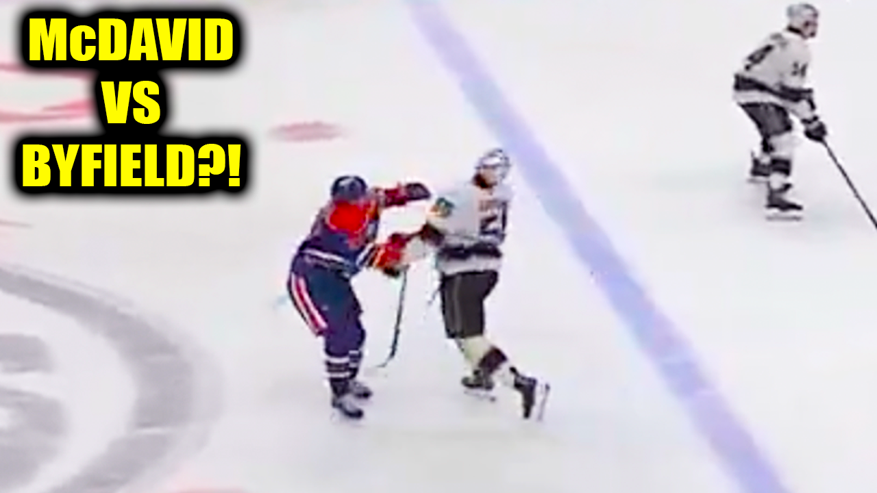Connor McDavid & Quinton Byfield get physical and then the play gets blown down for a dislodged net | Oilers vs Kings 2026 Highlights