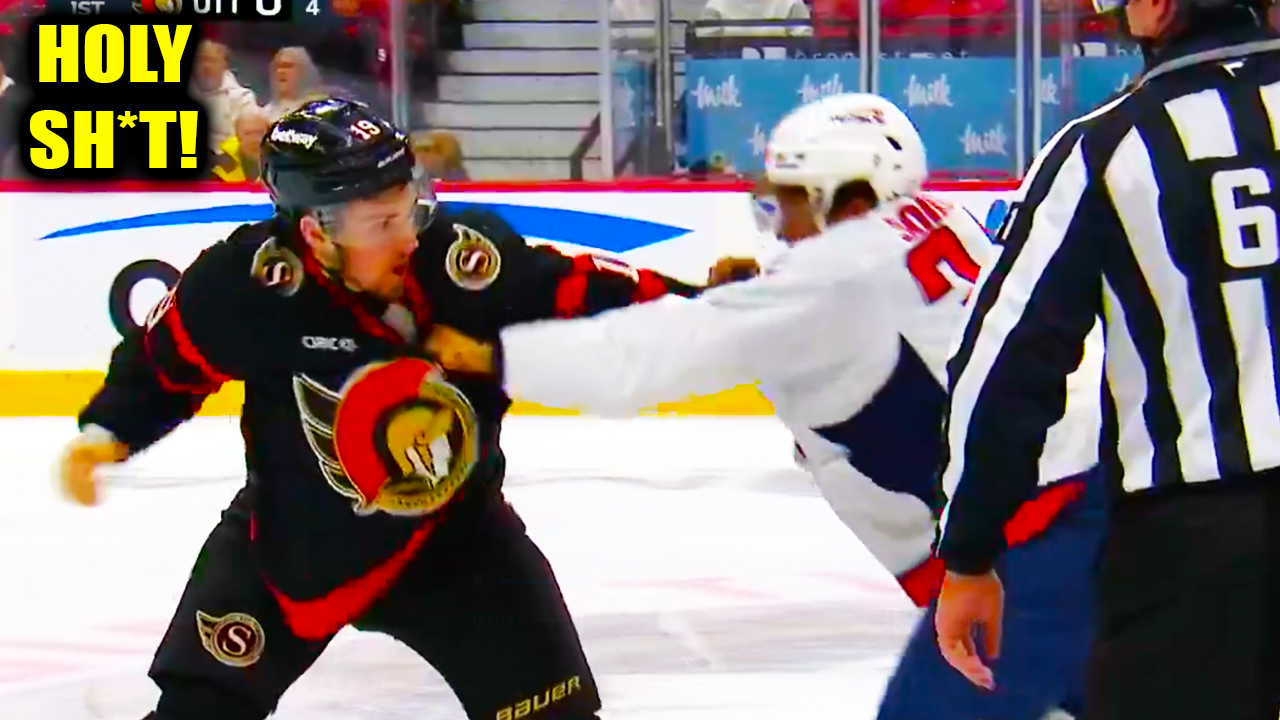Drake Batherson Justin Sourdif Fight Scrap | Ottawa Senators vs Washington Capitals 2025 Highlights