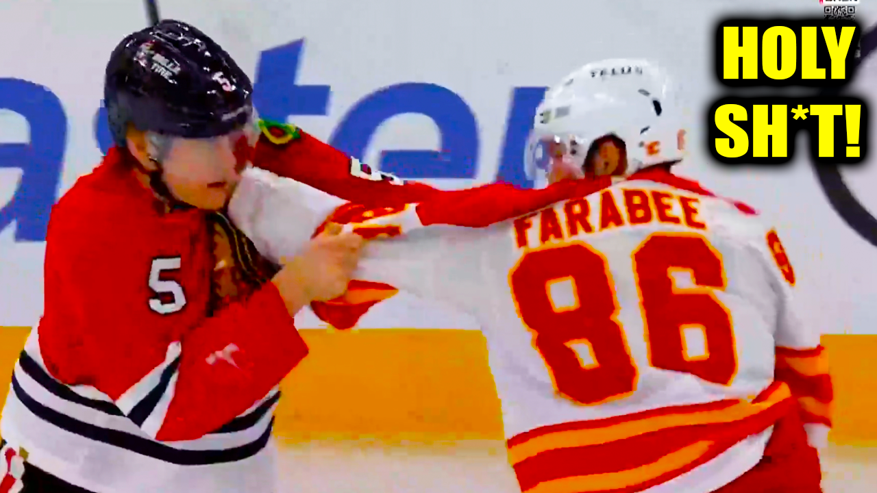 Joel Farabee Connor Murphy Fight Scrap | Calgary Flames vs Chicago Blackhawks 2026 Highlights