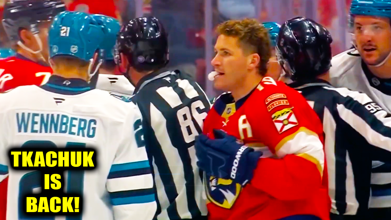 Matthew Tkachuk Season Debut, 1st Period Fight Scrum | Panthers vs Sharks 2026 Highlights