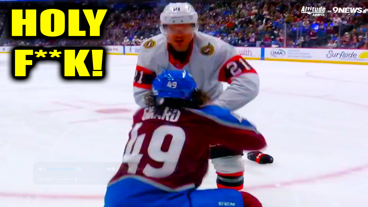 Nick Cousins Headlocking Sam Girard 10 Minute Game Misconduct Fight | Senators Avalanche Highlights