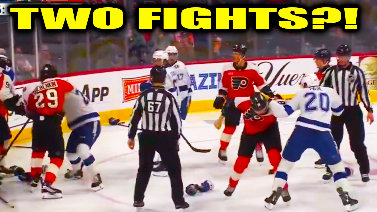 Nikita Grebenkin v Max Crozier | Rodrigo Ābols v Nick Paul Fight Scrum | Flyers vs Lightning 2026 Highlights
