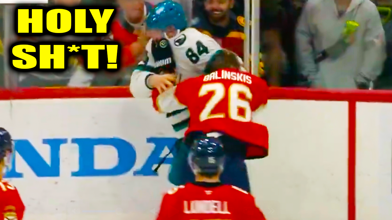 Pavol Regenda Uvis Balinskis Fight Scrap | San Jose Sharks vs Florida Panthers 2026 Highlights