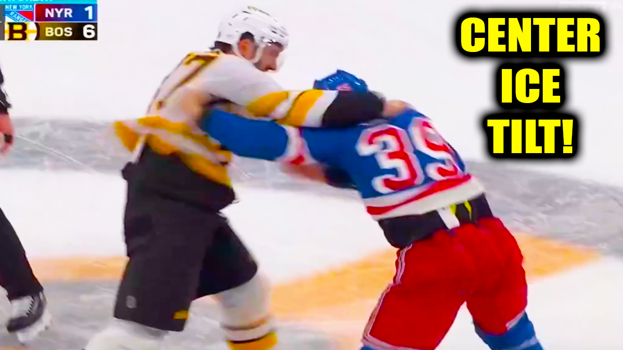Sam Carrick Mark Kastelic Fight Scrap Center Ice | New York Rangers vs Boston Bruins 2026 Highlights