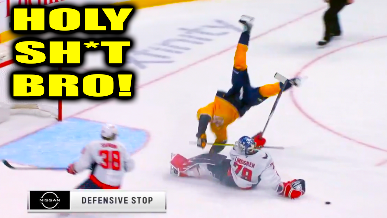 Steven Stamkos Goes AIRBORNE Flips Over Charlie Lindgren | Predators vs Capitals 2026 Highlights