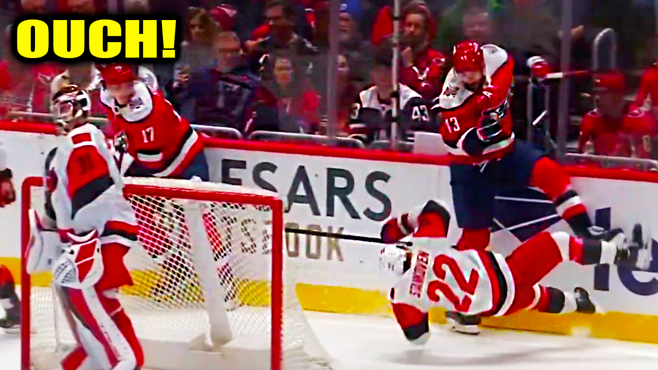 Tom Wilson HUGE HIT on Logan Stankoven | Washington Capitals vs Carolina Hurricanes 2026 Highlights