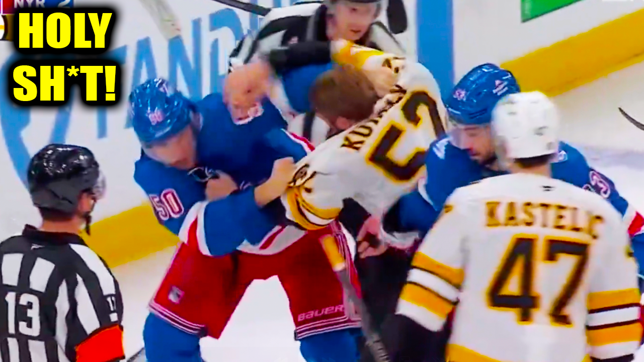 Will Cuylle Sean Kuraly Fight Scrap | New York Rangers vs Boston Bruins 2026 Highlights