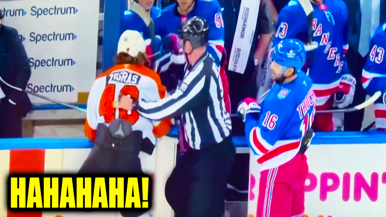 Alexis Lafreniere & Will Cuylle Fight with Trevor Zegras by Bench | Rangers vs Flyers 2026 Highlights