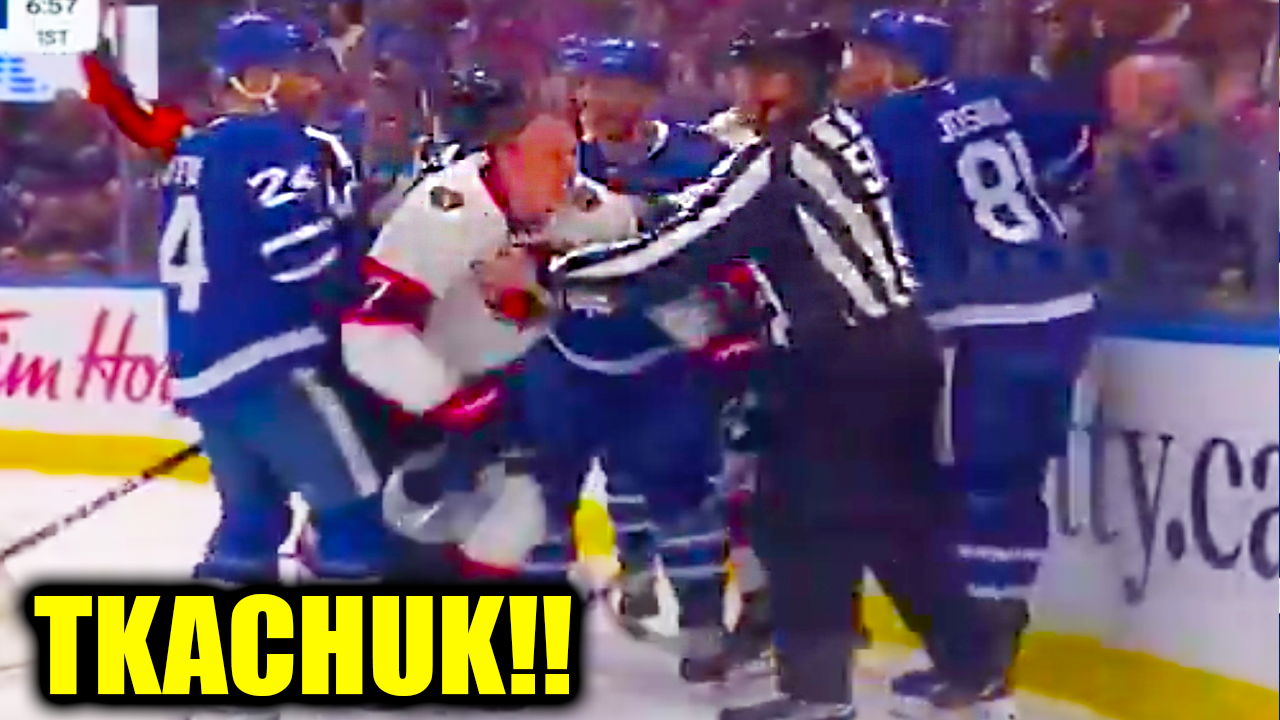 Brady Tkachuk Dakota Joshua Fight Scrum | Ottawa Senators vs Toronto Maple Leafs 2026 Highlights