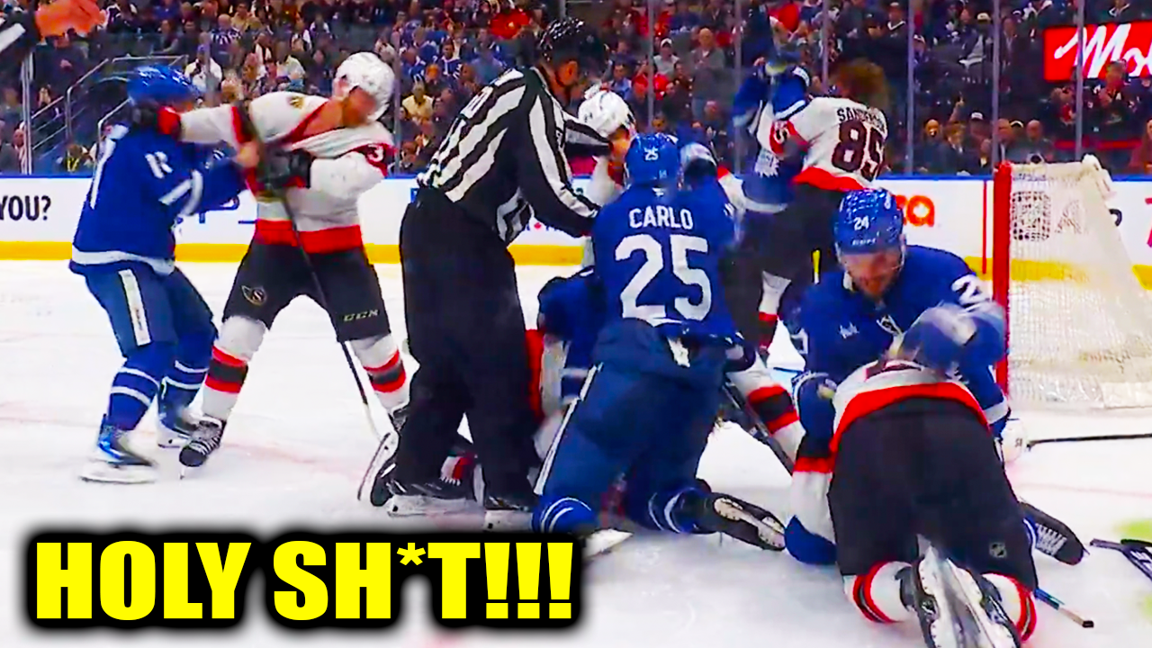 Nick Cousins Scott Laughton Fight Anthony Stolarz Max Domi 3rd Period Scrum | Senators vs Maple Leafs 2026 Highlights