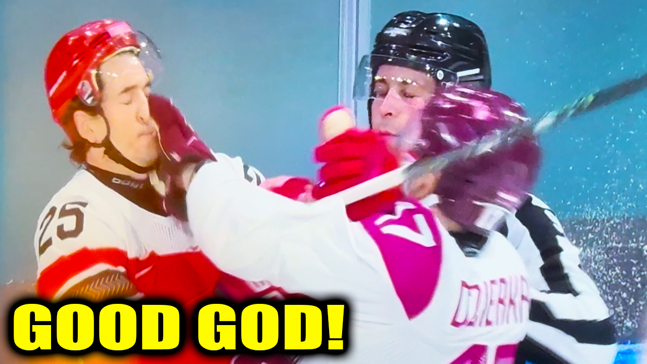 Oliver Lauridsen Martins Dzierkals Fight Scrap | Team Denmark vs Team Latvia 2026 Ice Hockey