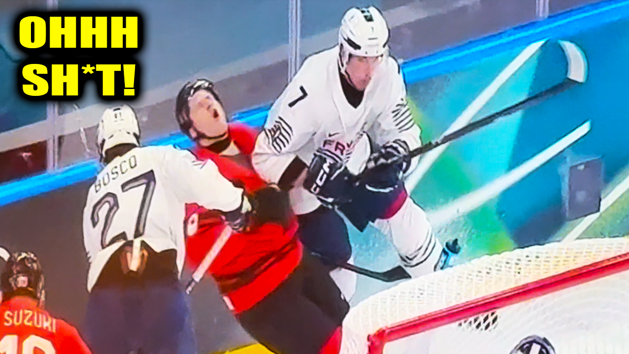 Pierre Crinon Dirty Hit on Nate MacKinnon | Team Canada vs Team France Ice Hockey 2026
