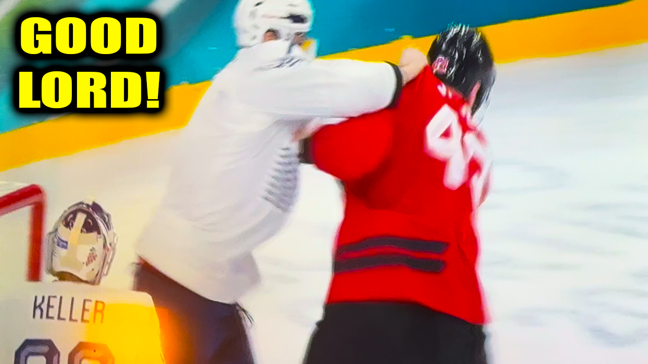 Pierre Crinon Tom Wilson Fight Scrap for Nate MacKinnon Hit | Team Canada vs Team France 2026