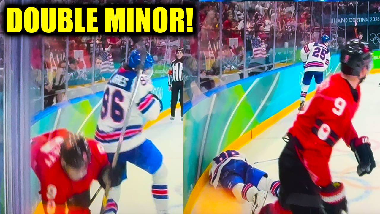 Sam Bennet High Sticking Double Minor on Jack Hughes | Team USA vs Team Canada 2026 Men’s Ice Hockey