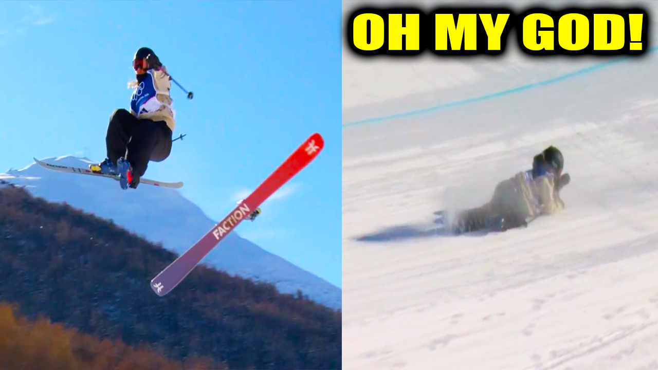 Sarah Hoefflin Crash, slips out of binding mid-air | 2026 Winter Olympics Highlights