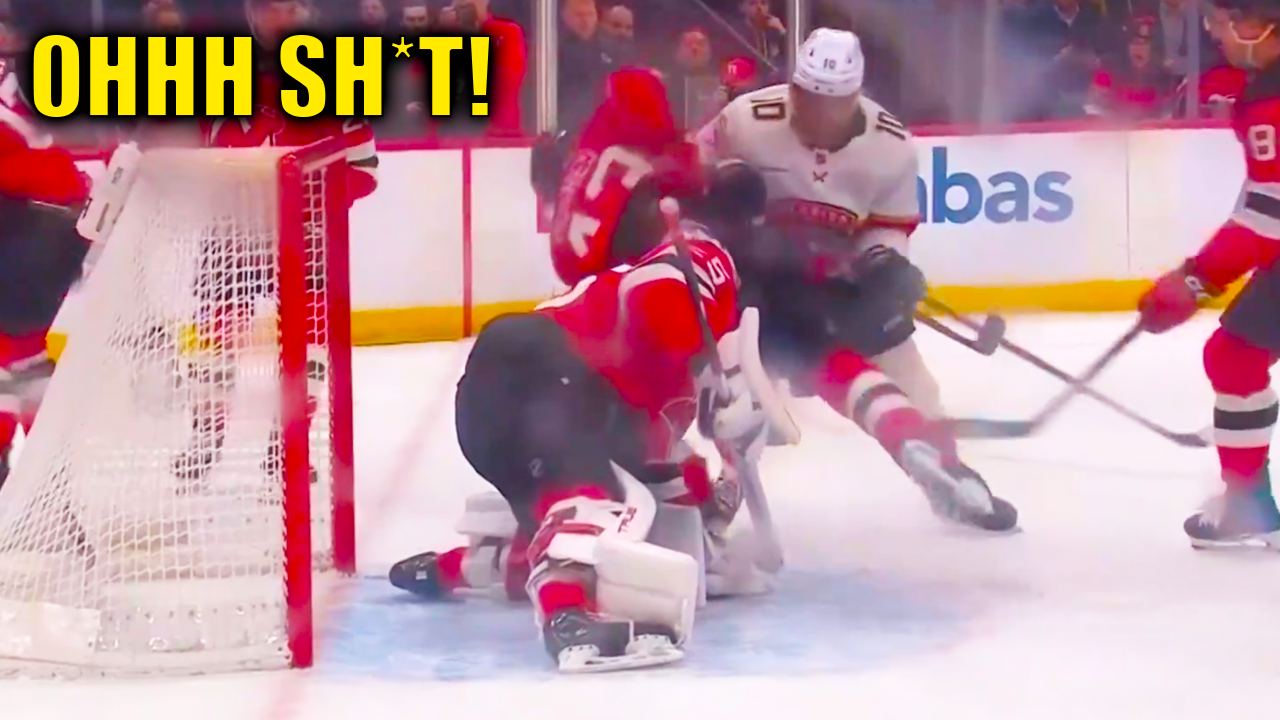 AJ Greer shoves Luke Hughes into his own goal and Jacob Markstrom took exception Fight Starts | Devils vs Panthers 2026 Highlights