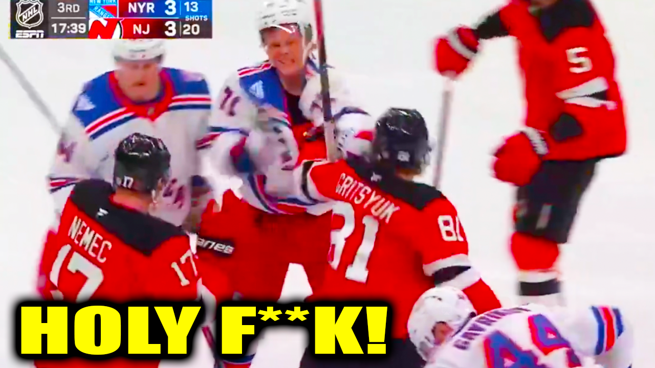 Arseny Gritsyuk Juuso Parssinen Fight Scrum | New York Rangers vs New Jersey Devils 2026 Highlights